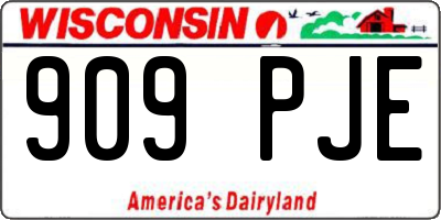 WI license plate 909PJE