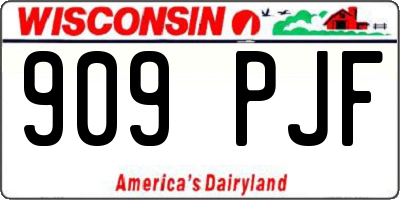 WI license plate 909PJF