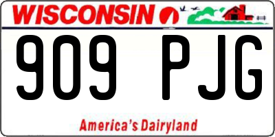 WI license plate 909PJG