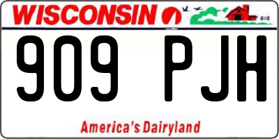 WI license plate 909PJH