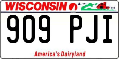 WI license plate 909PJI