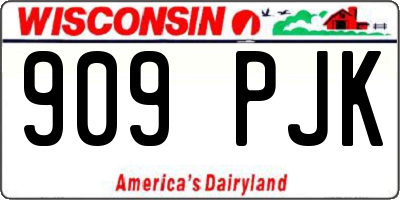 WI license plate 909PJK