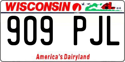 WI license plate 909PJL