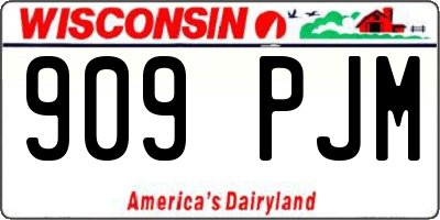 WI license plate 909PJM