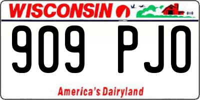 WI license plate 909PJO