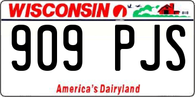 WI license plate 909PJS