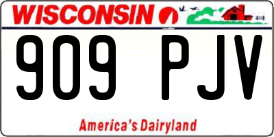 WI license plate 909PJV