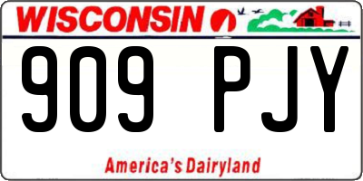 WI license plate 909PJY