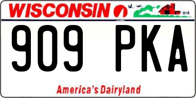 WI license plate 909PKA