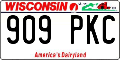WI license plate 909PKC