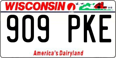 WI license plate 909PKE