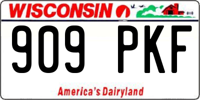 WI license plate 909PKF