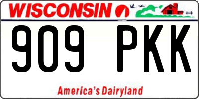 WI license plate 909PKK