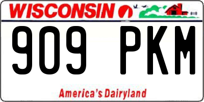WI license plate 909PKM