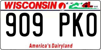 WI license plate 909PKO