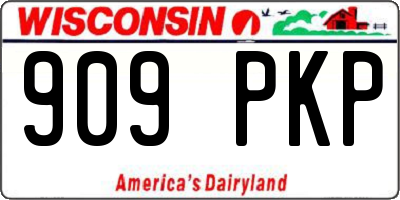 WI license plate 909PKP