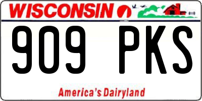 WI license plate 909PKS