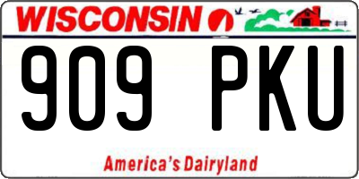 WI license plate 909PKU