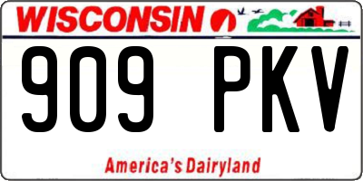 WI license plate 909PKV
