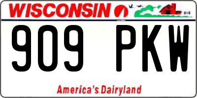 WI license plate 909PKW