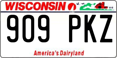 WI license plate 909PKZ