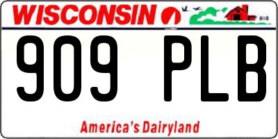 WI license plate 909PLB
