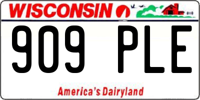 WI license plate 909PLE
