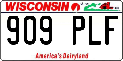 WI license plate 909PLF