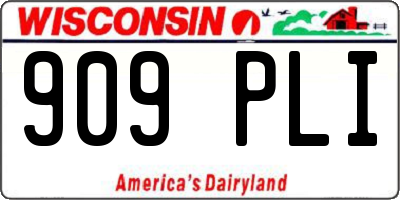 WI license plate 909PLI