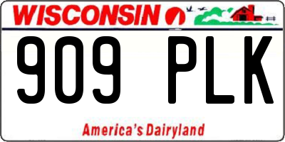 WI license plate 909PLK