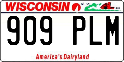 WI license plate 909PLM