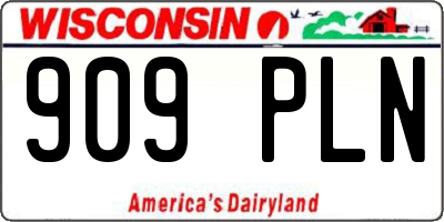 WI license plate 909PLN