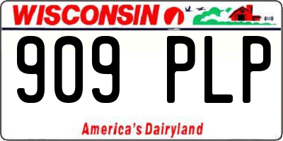 WI license plate 909PLP