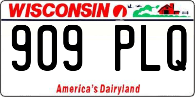 WI license plate 909PLQ