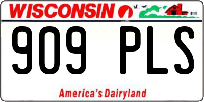 WI license plate 909PLS