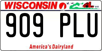 WI license plate 909PLU