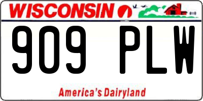 WI license plate 909PLW
