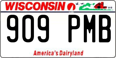 WI license plate 909PMB