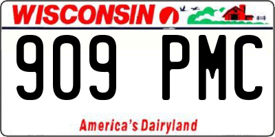 WI license plate 909PMC