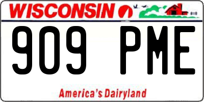 WI license plate 909PME