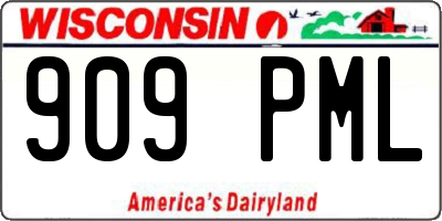 WI license plate 909PML