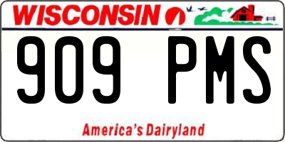 WI license plate 909PMS