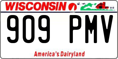 WI license plate 909PMV