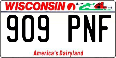 WI license plate 909PNF