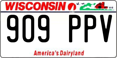 WI license plate 909PPV