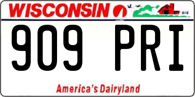 WI license plate 909PRI