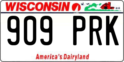 WI license plate 909PRK