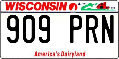 WI license plate 909PRN
