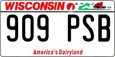 WI license plate 909PSB