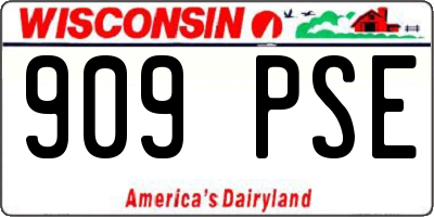 WI license plate 909PSE